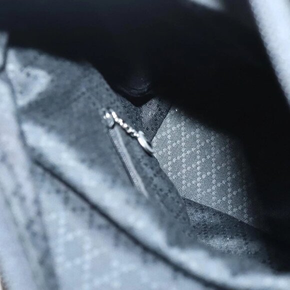 GUCCI Bamboo Hand Bag Nylon 2way Black Silver Auth 99165 - Picture 12 of 16